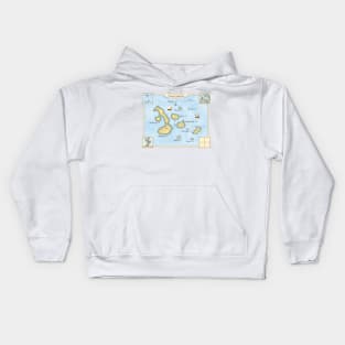 Galapagos Archipelago Map With Sailing Ships Kids Hoodie